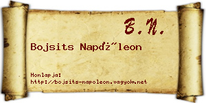 Bojsits Napóleon névjegykártya